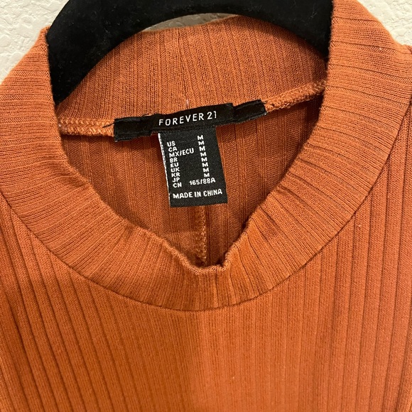Forever 21 Rust Ribbed Knit Top - Picture 2 of 3